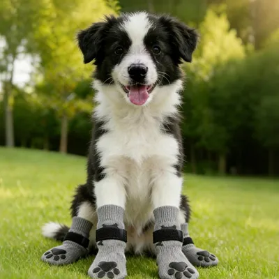HausPets Calcetines transpirables antideslizantes para perros, 4 unidades