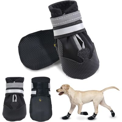 HausPets Lot de 4 Bottes Chien Imperméables Antidérapantes Réfléchissantes