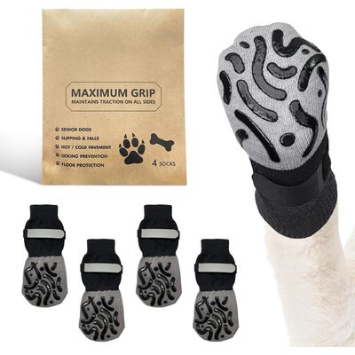 HausPets Lot de 4 Chaussettes Anti-léchage Chien Antidérapantes XS