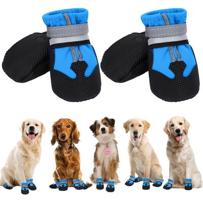 HausPets Lot de 4 Bottes Chien Imperméables Réglables Réfléchissantes