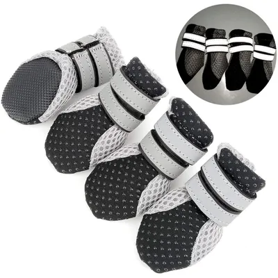 HausPets Botas para perros miniatura, verano, antideslizantes, reflectantes