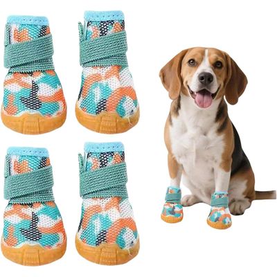HausPets Lot 4 chaussures chien été, semelle caoutchouc antidérapant