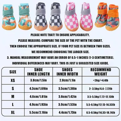 HausPets Juego de 4 zapatos de verano para perros suela goma antideslizante
