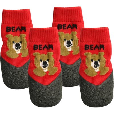HausPets Calcetines transpirables antideslizantes para perros, paquete de 4