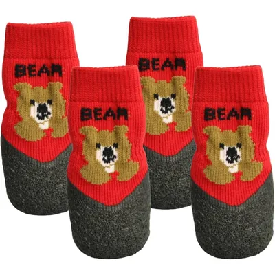 HausPets Calcetines transpirables antideslizantes para perros, paquete de 4