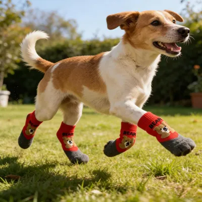 HausPets Calcetines transpirables antideslizantes para perros, paquete de 4