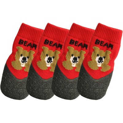 HausPets Chaussettes Chien Antidérapantes Respirantes Lot de 4