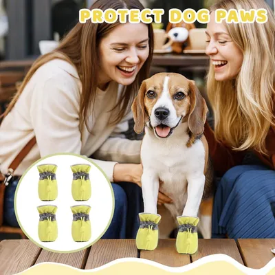 HausPets Juego de 4 botas reflectantes antideslizantes para perros