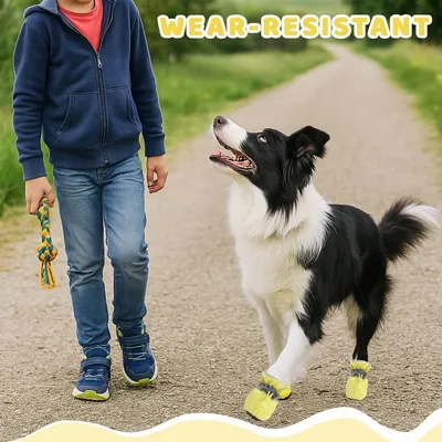 HausPets Juego de 4 botas reflectantes antideslizantes para perros