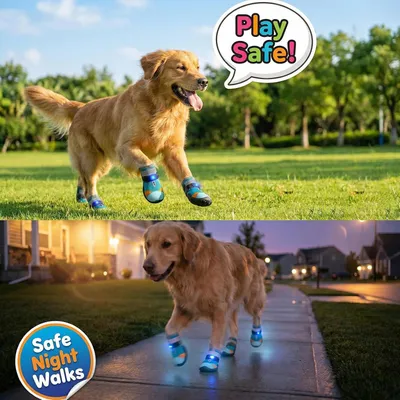 HausPets Zapatos LED ajustables y antideslizantes gatos/cachorros, 5,8 cm