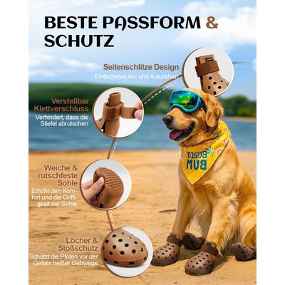 HausPets Botas perros impermeables, antideslizantes, transpirables cálidas