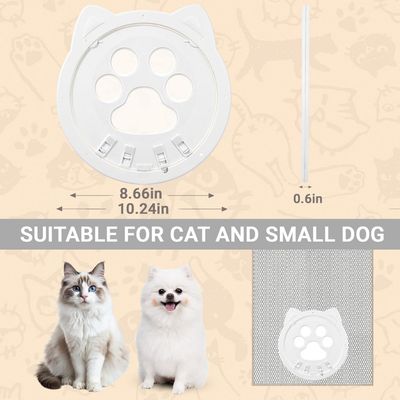 HausPets Puerta para gatos con mosquitera - 29x22cm, fácil instalación