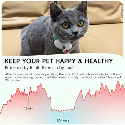 HausPets Collier Laser Chat Interactif Réglable USB-C 2 Modes