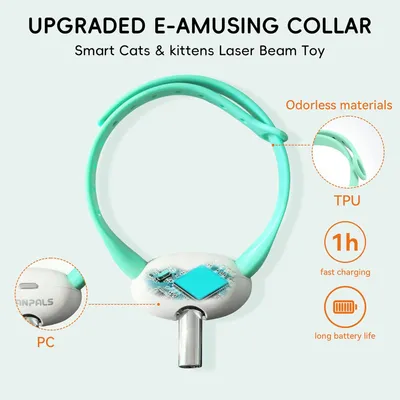 HausPets Collier Laser Chat Interactif Réglable USB-C 2 Modes
