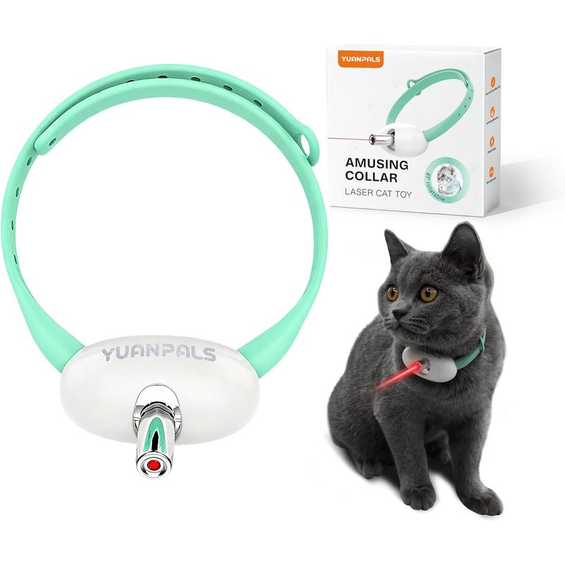 HausPets Laser-Halsband Katze Interaktiv Verstellbar USB-C 2 Modi