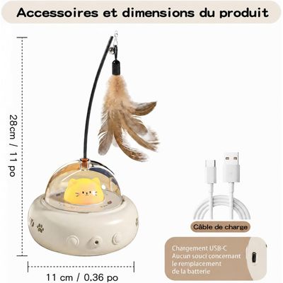 HausPets Jouet Chat Interactif Laser Plume Automatique Intérieur