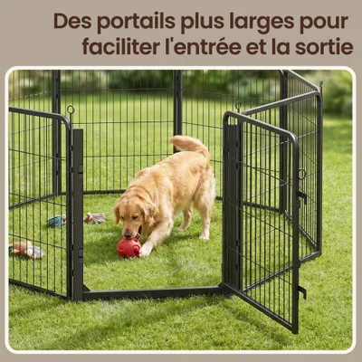 FEANDREA Barrières de sécurité,Enclos pour Chien 8 Panneaux FEANDREA Barrières de sécurité,Enclos pour Chien 8 Panneaux