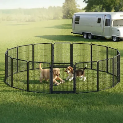 FEANDREA Barrières de sécurité,Enclos pour Chien 8 Panneaux FEANDREA Barrières de sécurité,Enclos pour Chien 8 Panneaux