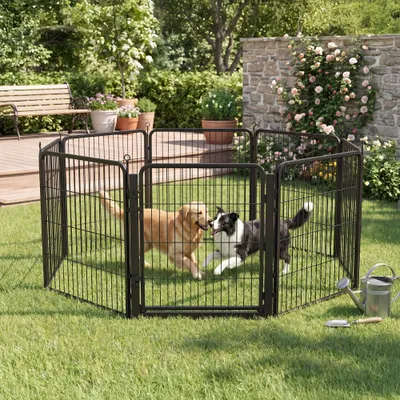 FEANDREA Barrières de sécurité,Enclos pour Chien 8 Panneaux FEANDREA Barrières de sécurité,Enclos pour Chien 8 Panneaux