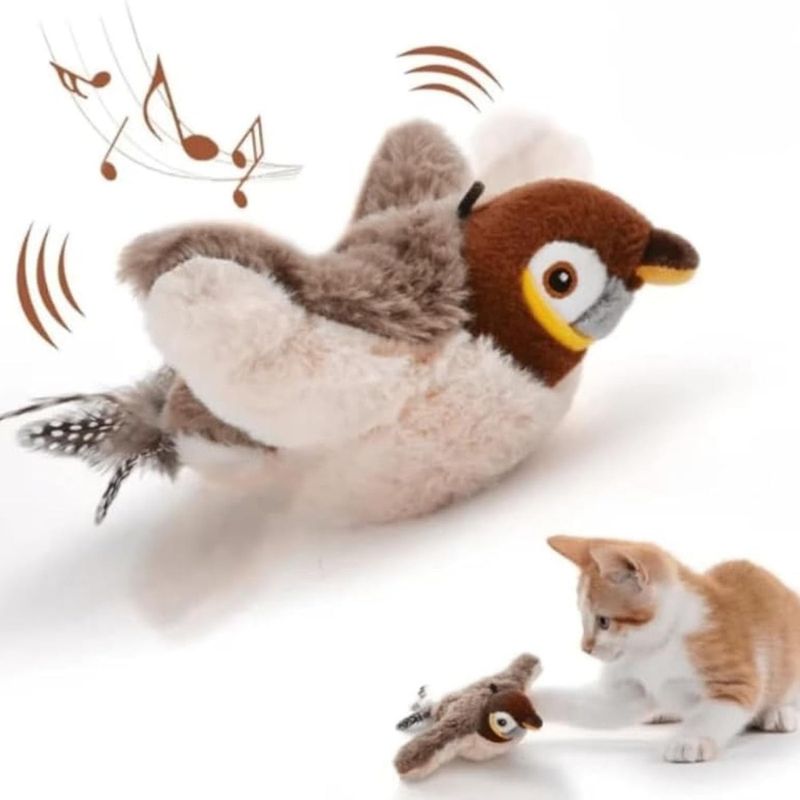 HausPets Vogel Spielzeug Katze wiederaufladbar USB Flügelschlag
