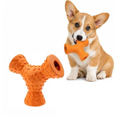 HausPets Jouet Triangle Chien - Caoutchouc Naturel, 3 Trous