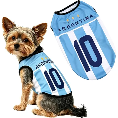 Hund Fußballtrikot ärmellos atmungsaktiv Mesh Sommer - Argentina Hund Fußballtrikot ärmellos atmungsaktiv Mesh Sommer - Argentina