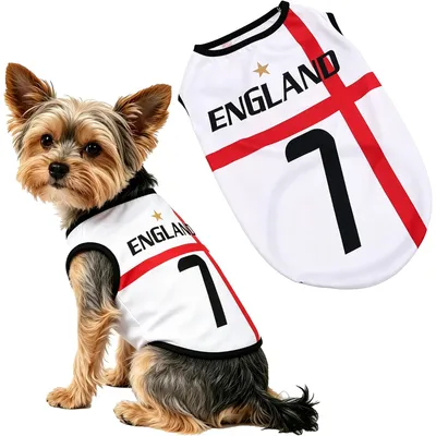 Hund Fußballtrikot ärmellos atmungsaktiv Mesh Sommer - England Hund Fußballtrikot ärmellos atmungsaktiv Mesh Sommer - England