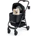 GIANTEX 3-in-1-Klappbarer Hundekinderwagen, 15 kg, Fenster, Netz, Wendbar