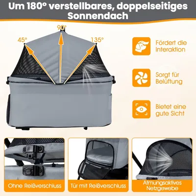 Giantex 2in1 Faltbarer Haustierwagen Mit Transportbox Und Drehbaren Rädern Giantex 2in1 Faltbarer Haustierwagen Mit Transportbox Und Drehbaren Rädern