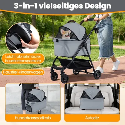 Giantex 2in1 Faltbarer Haustierwagen Mit Transportbox Und Drehbaren Rädern Giantex 2in1 Faltbarer Haustierwagen Mit Transportbox Und Drehbaren Rädern