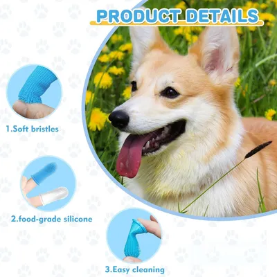 HausPets 5pcs Brosse Dent Chien Chat Silicone 360° Douce Doigtier HausPets 5pcs Brosse Dent Chien Chat Silicone 360° Douce Doigtier