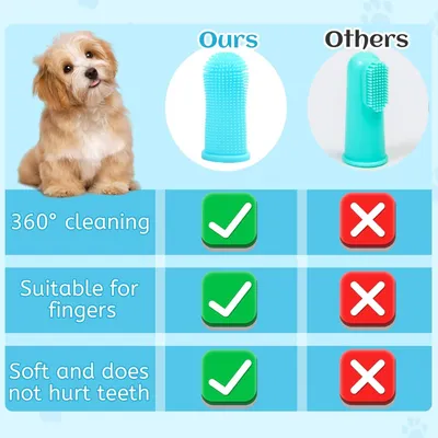 HausPets 5pcs Brosse Dent Chien Chat Silicone 360° Douce Doigtier HausPets 5pcs Brosse Dent Chien Chat Silicone 360° Douce Doigtier