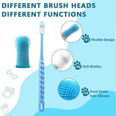 HausPets 5pcs Brosse Dent Chien Chat Silicone 360° Douce Doigtier HausPets 5pcs Brosse Dent Chien Chat Silicone 360° Douce Doigtier