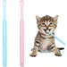 HausPets Lot 2 Brosses Dents Chien Chat Silicone Souple 360° Manche