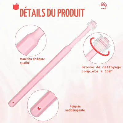 HausPets Lot 2 Brosses Dents Chien Chat Silicone Souple 360° Manche HausPets Lot 2 Brosses Dents Chien Chat Silicone Souple 360° Manche