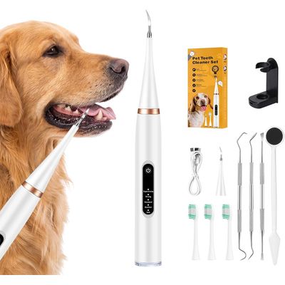 HausPets Nettoyeur Dentaire Ultrason Chien Chat 5 Modes LED IPX7