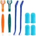 HausPets Kit 8pcs Brosses Dents Chien Chat 3 Têtes Doigtier Silicone