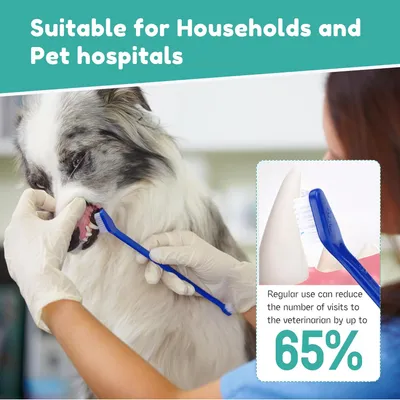 HausPets Kit 8pcs Brosses Dents Chien Chat 3 Têtes Doigtier Silicone