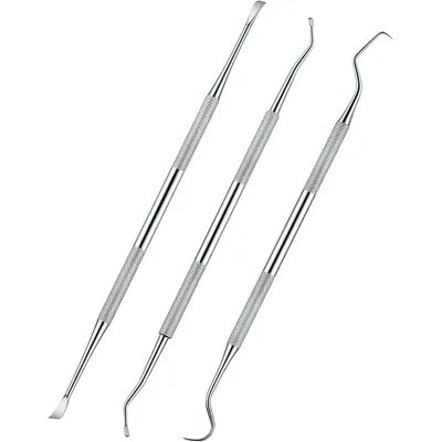 HausPets Juego de 3 herramientas dentales perros gatos, acero inoxidable