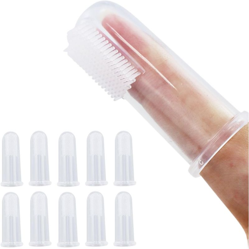 HausPets Lot 12 Brosses Dents Chien Chat Silicone Souple Doigtier