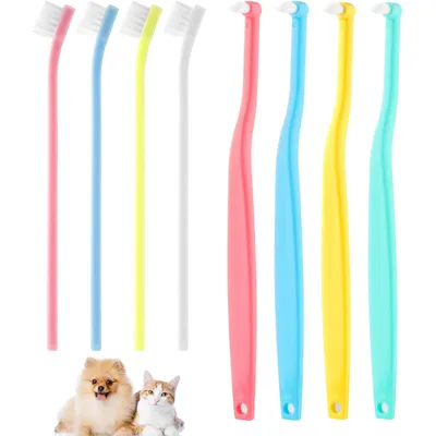 HausPets 8pcs Brosse Dents Chien Chat Poils Souples Tête Inclinée Pointue HausPets 8pcs Brosse Dents Chien Chat Poils Souples Tête Inclinée Pointue