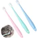 HausPets Lot 3 Brosses Dents Chien Chat Silicone Souple 360° Manche