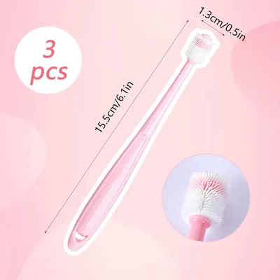 HausPets Lot 3 Brosses Dents Chien Chat Silicone Souple 360° Manche HausPets Lot 3 Brosses Dents Chien Chat Silicone Souple 360° Manche