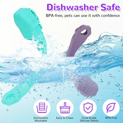 HausPets Lot 4 Brosses Dents Chien Chat Silicone Qualité Alimentaire