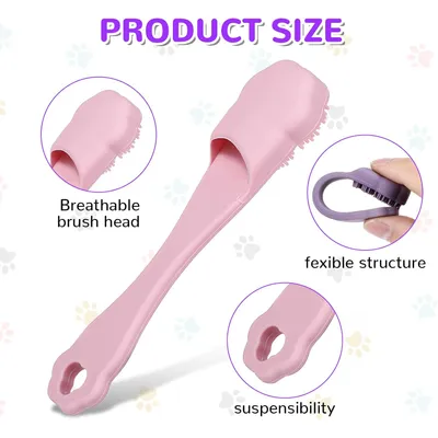 HausPets Lot 4 Brosses Dents Chien Chat Silicone Qualité Alimentaire