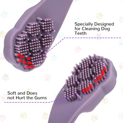 HausPets Lot 4 Brosses Dents Chien Chat Silicone Qualité Alimentaire