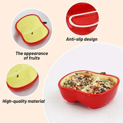 HausPets bol céramique forme pomme rouge petit animal HausPets bol céramique forme pomme rouge petit animal