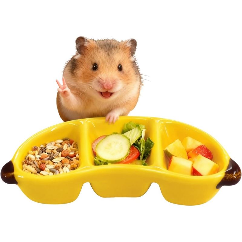 HausPets bol céramique forme banane jaune petit animal