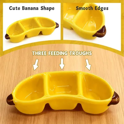 HausPets bol céramique forme banane jaune petit animal HausPets bol céramique forme banane jaune petit animal
