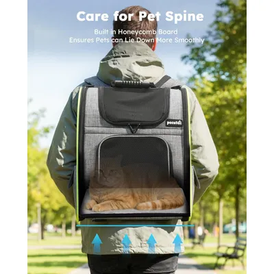 HausPets Sac Transport Chat Chien Extensible Respirant Dos Gris HausPets Sac Transport Chat Chien Extensible Respirant Dos Gris